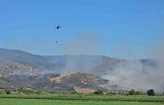 Nazilli’de zirai alan yangınına ekiplerin müdahalesi...