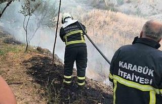 Otluk alanda çıkan örtü yangını büyümeden...