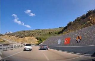 Otobanda ters yönde son sürat böyle ilerledi......