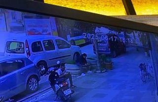 Otobüs ile motosikletin kazası kamerada