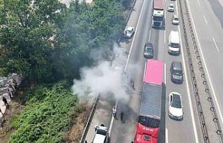 Otoyolda yangın paniği