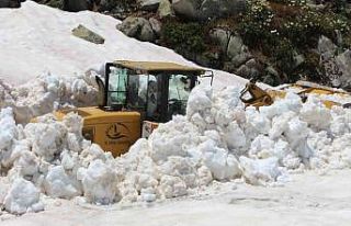 Rize yaylalarında hummalı kar temizliği
