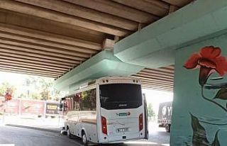 Servis aracı köprü ayağına çarptı, sürücü...