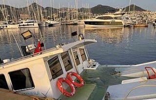 Şişme bot, atık alım teknesine çarptı