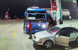 Sürücülerin güzergah kavgası kamerada