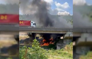 TEM’de korkutan yangın