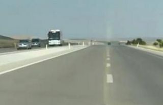 Ters şeritten giden kamyonet yürekleri ağza getirdi