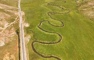 Yeşillik içindeki menderesler havadan görüntülendi