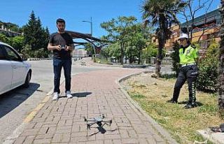 Zonguldak’ta trafikte bayram öncesi dronlu denetim
