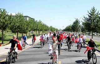 Ağrı’da 15 Temmuz anısına bisiklet turu düzenlendi