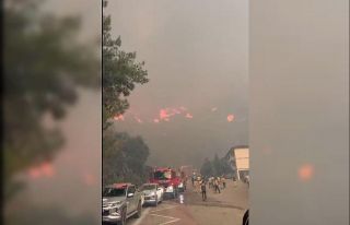 Alevler şifalı içmeler tesisine doğru ilerliyor