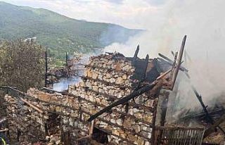 Anızda çıkan yangın asırlık düğmeli evleri...