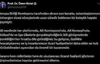 Bakan Bolat: "Schengen vizesi süreçlerinde...