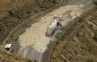 Batman’da yola dökülen yağ ulaşımı aksattı