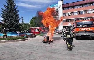 Belediyede gerçeği aratmayan tatbikat
