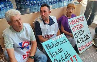Beltur’dan atılan 3 işçi eylem yaptı