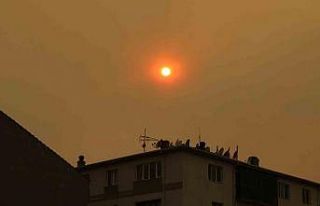 Bilecik’teki yangında Eskişehir semaları dumanla...