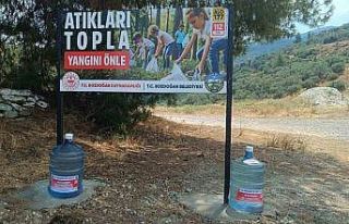 Bozdoğan Belediyesi’nden yangınlara karşı damacanalı...