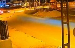 Çarpışmanın etkisiyle araç metrelerce sürüklendi