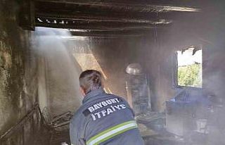 Çiğdemlik köyündeki tandır evinde çıkan yangın...