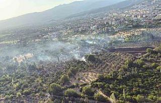 Edremit’te tarım arazisinde çıkan yangın korkuttu