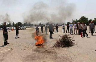 Elazığ’da sağlıkçılara yangın tatbikatı...