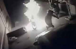 Eski eşinin motosikletini kundaklatan şahıs ile...