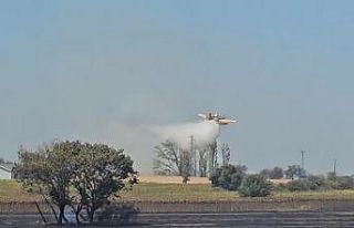 Gelibolu’da tarım arazisinde çıkan yangın kontrol...