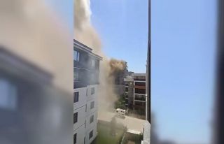 İnşaat şantiyesinde korkutan yangın