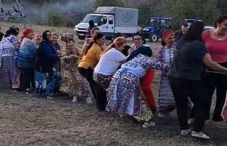 İp çekme yarışmasına Tokatlı kadınlar damga...