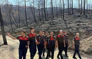 İtfaiye yetkilileri Antakya’da orman yangının...