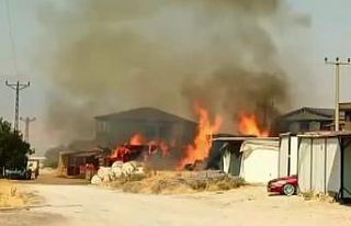 Kahramanmaraş’ta samanlık yangını