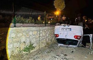 Kanala düşen otomobilin sürücüsü yaralandı