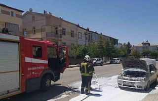 Karaman’da oto yangını