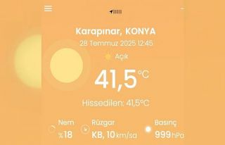 Karapınar’da termometreler 41.5 dereceyi gösterdi