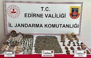 Keşan’da çok sayıda tarihi eser ele geçirildi