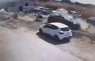 Kule vinç böyle devrildi, sahada çalışan Suriyeliler...