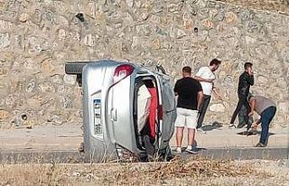 Kütahya’da takla atan aracın sürücüsü yaralandı