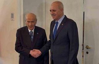 MHP lideri Bahçeli, TBMM Başkanı Kurtulmuş ile...