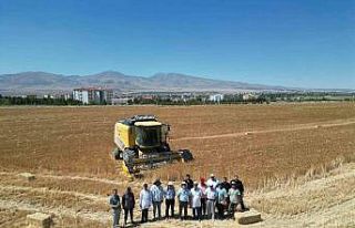 NÖHÜ’de 300 dekar arazide arpa ve buğday hasadı...