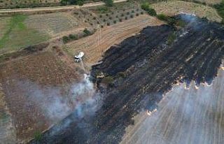 Osmaniye’de anız yangını dron ile görüntülendi