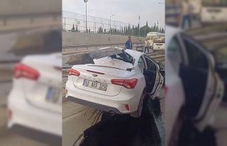 Otomobil bariyerlere girdi