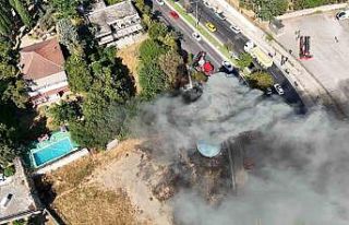 Pendik’te atık su arıtma tesisinde çıkan yangın...