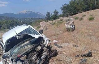 Şarampole uçan hafif ticari aracın sürücüsü...