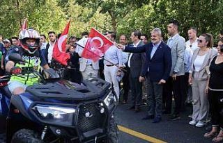 Serinyol-Madenli yolunun açılışına motosiklet...