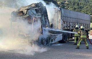 Seyir halindeyken alev topuna dönen tır kullanılamaz...