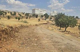 Şırnak’ta imara açılan bölgede yol çalışması...