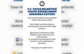 Tavas’ta yol çalışması dolayısıyla yol güzergahları...