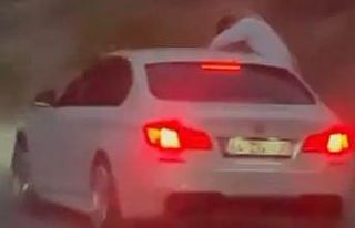 Trafikte camdan sarktı, sigara izmaritini yola attı