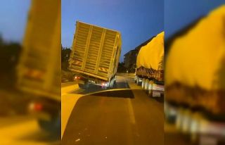 Trafikte tehlike saçan kamyon
